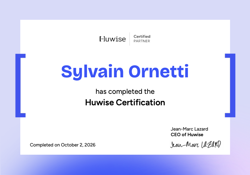 Certification Huwise, Sylvain Ornetti, Partenaire certifié